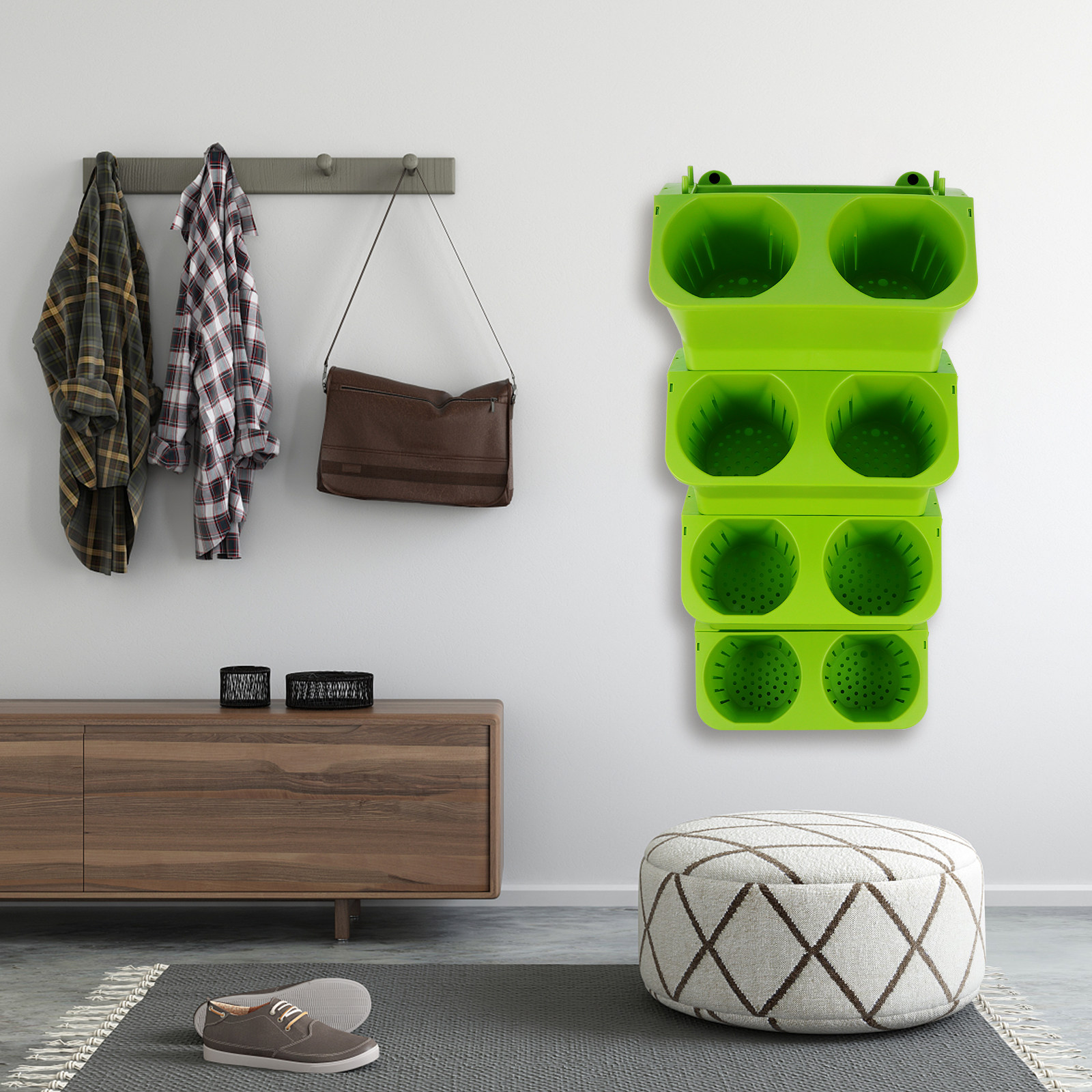 Self-Watering Planter - 4개 세트 수직 벽걸이 화분 세트