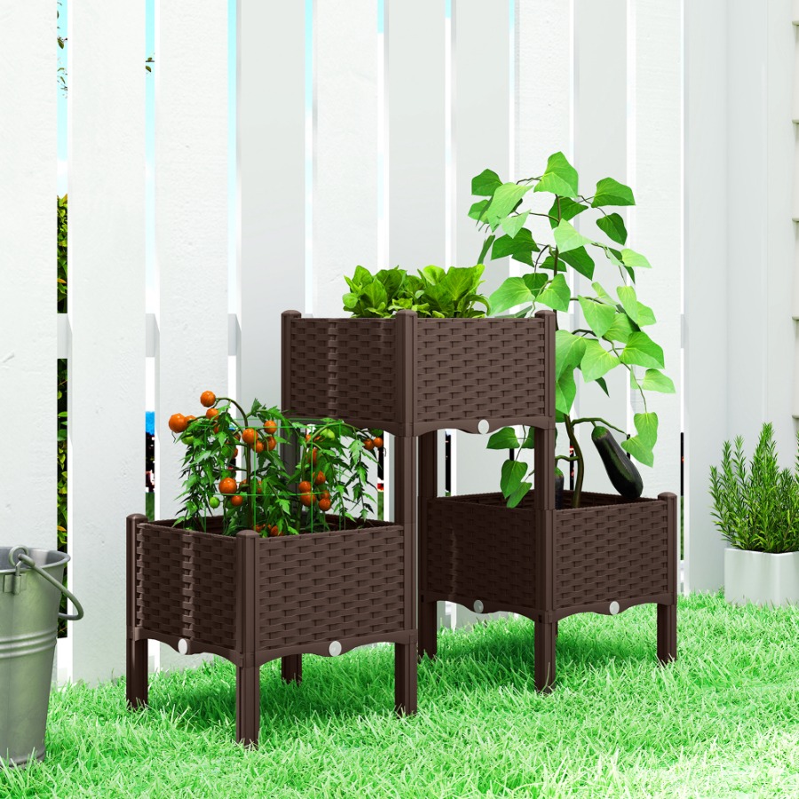 Self-Watering Planter - 다리가 달린 플라스틱 높이 조절형 화분,