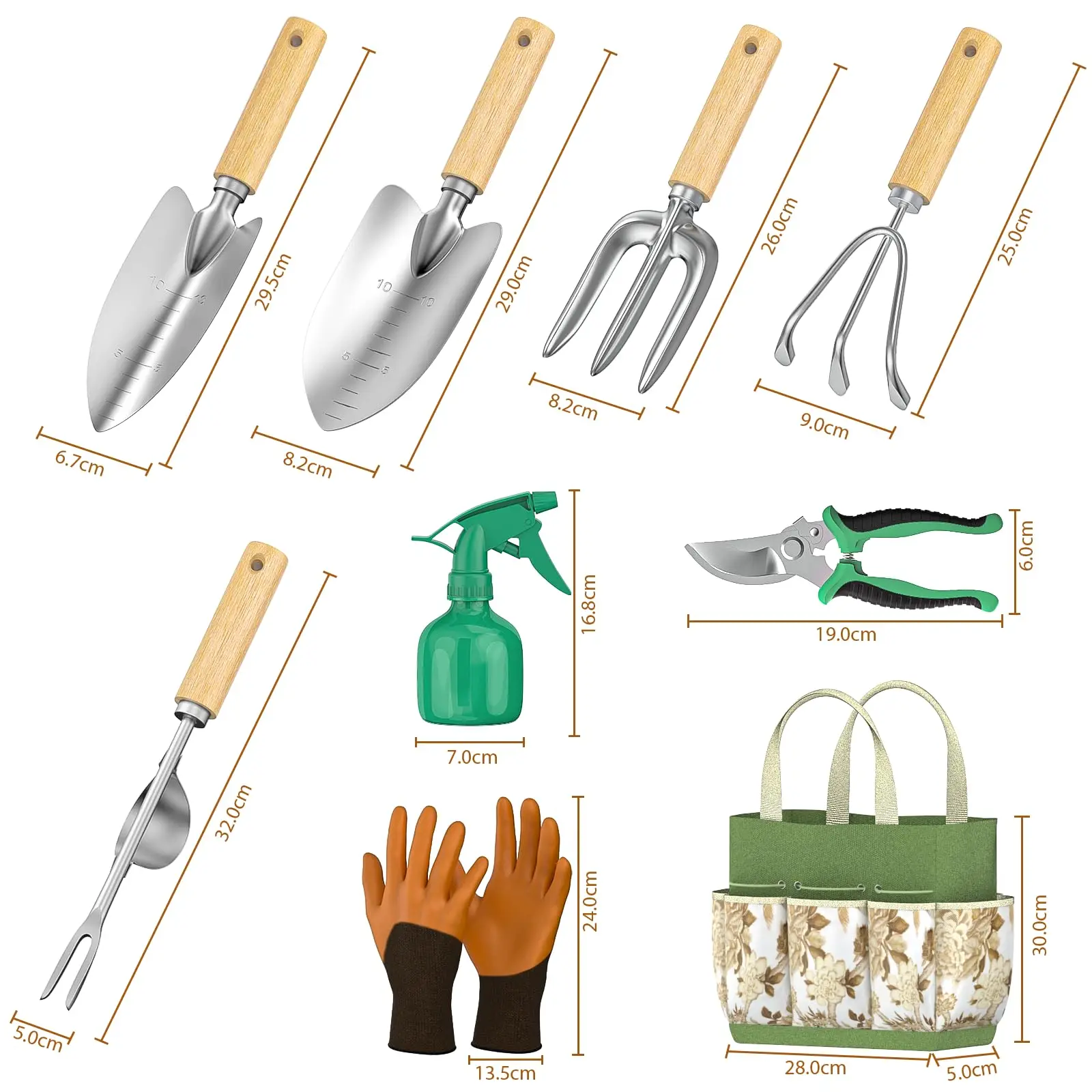 9PCS 스테인리스 스틸 정원 손 도구 세트 – 굴착, - Spade Digging Fork 리뷰 및 가격