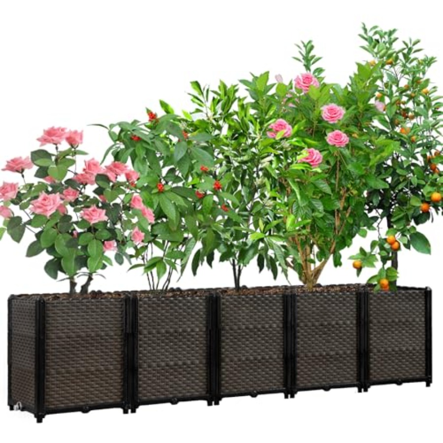 야외용 자동 급수식 화분, 파티오, 발코니, 데크용;  - Self-Watering Planter 리뷰 및 가격