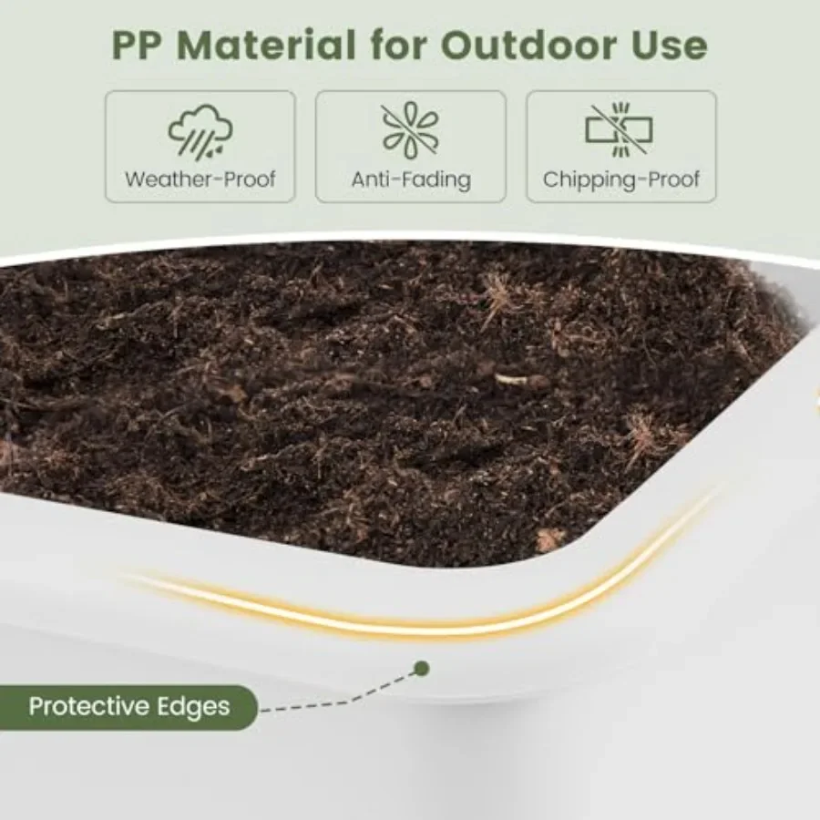 2개 세트의 야외용 높이 조절형 화분, 분리 가능한 다 - Self-Watering Planter 리뷰 및 가격